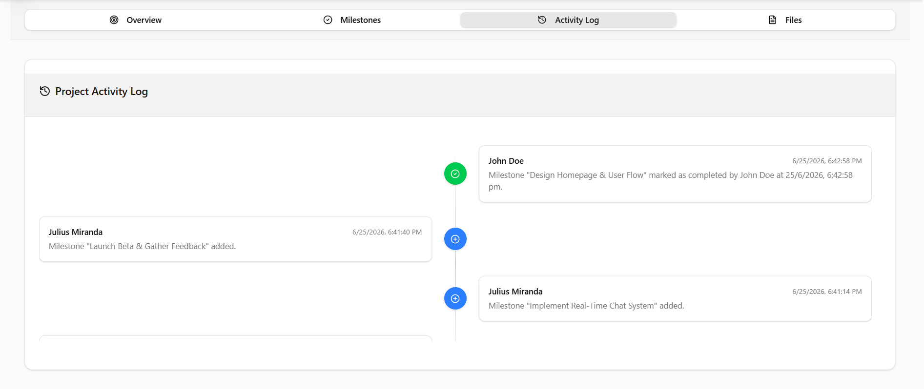 Activity Log Light